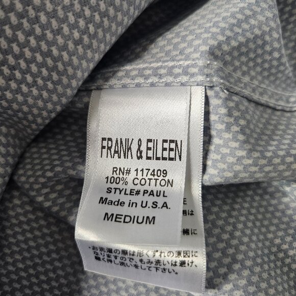 Frank & Eileen Button Down Mens Paul Shirt SZ Medium Blue Fish Career Preppy USA - Picture 6 of 11